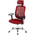 多機能オフィスチェア/デスクチェア 【レッド】 幅61cm ハイバック リクライニング 高さ調整可 キャスター付き 『アンテロープ』