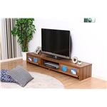 テレビ台/テレビボード 【幅180cm 46型〜80型対応】 ライトブラウン 収納棚 引き出し2杯 雑誌ディスプレイ 脚付き 『ルーク』