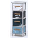 桐製チェスト/タンス 【4段】 幅30cm 引き出し4杯 脚付き 木製 『ポルタ』