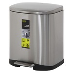 キューブ型 ステップビン(ダストボックス/ゴミ箱) 蓋付き 【20L シルバー】 幅35cm ステンレス製 ソフトクローズ機能