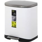 キューブ型 ステップビン(ダストボックス/ゴミ箱) 蓋付き 【20L ホワイト】 幅35cm ステンレス製 ソフトクローズ機能