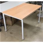 多目的 ミーティングテーブル/会議テーブル 【幅135cm ナチュラル】 スチールフレーム