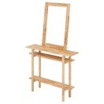 北欧風 ミラーキャビネット/ドレッサー 【ミラー幅90cm キャビネット幅107cm】 ナチュラル 木製 収納棚付 『Natural Signature』