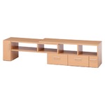 伸縮テレビボード/テレビ台 【ナチュラル】 幅105.5cm 26型〜42型対応 収納棚 引き出し2杯