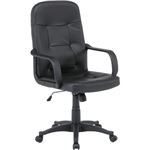 レザーチェア/オフィスチェア 【ハイバック 幅64.5cm】 ブラック 肘掛け キャスター付き