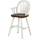 アンティーク風 ウィンザーベビーチェア/ベビー用品 【ホワイト】 幅39cm 肘掛け付き 木製