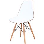 パーソナルチェア 【ダークブラウン×ホワイト】 幅45cm 木製脚付き スチールフレーム 『シェルチェア リプロダクト』