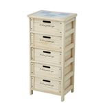 木製 収納ボックス(チェスト/タンス) 5段 【幅40cm ナチュラル 引き出し5杯】 タイル付き天板 脚付き