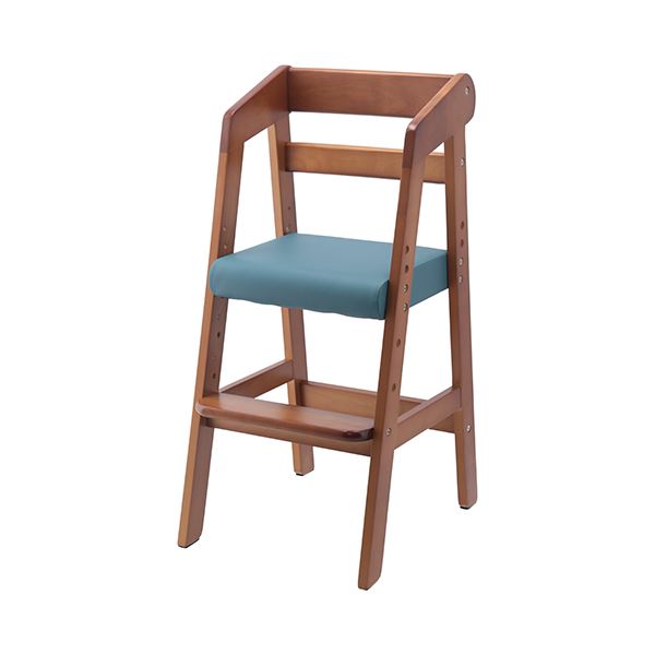 ベビーチェア 子供椅子 幅350×奥行410×高さ745mm ミディアムブラウン 木製 合皮 合成皮革 組立品 プレゼント b04