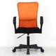 デスクチェア(椅子)/メッシュバックチェアー 【ハンター】 ガス圧昇降機能/肘掛け/キャスター付き オレンジ - 縮小画像2