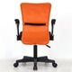 デスクチェア(椅子)/メッシュバックチェアー 【ハンター】 ガス圧昇降機能/肘掛け/キャスター付き オレンジ - 縮小画像4