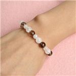 【聖夜ブレス】クラック水晶xブルームーンストーンxスモーキークォーツコンビブレスレット