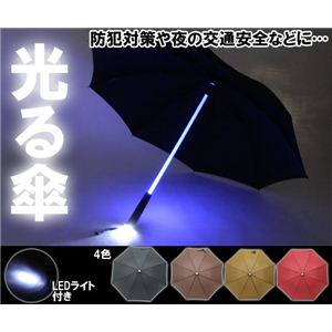 光るLED付き傘（485mm） ブラック