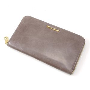 MIUMIU（ミュウミュウ） レザー 長財布 5M0506 Y56 F0EUC・Argilla+Erica (419886)