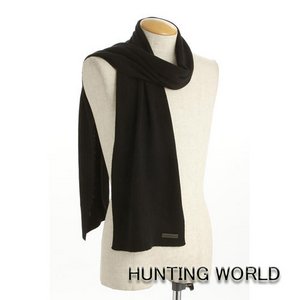 HUNTING WORLD（ハンティングワールド）／カシミア混マフラー／063300（ブラック）