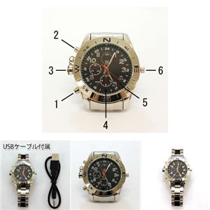 とても小さいカメラの位置のご紹介 腕時計のこの部分にカメラがついている紹介画像です