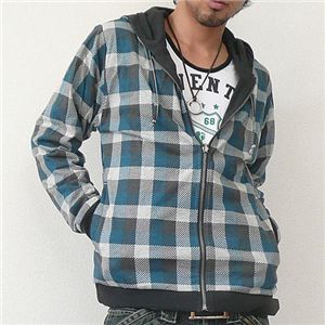 チェックシャツジャケット ブルーチェックLサイズ - 拡大画像