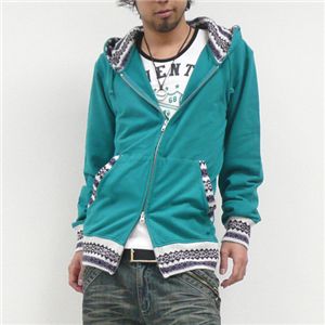 Ｄ・ジャガードパーカー グリーンLサイズ - 拡大画像