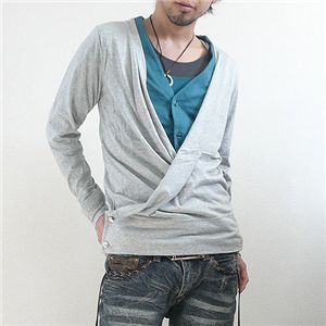 カシュクールカットソーNEW グレー Mサイズ - 拡大画像