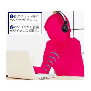 Bluetooth version2.1対応 ステレオ再生ワイヤレスヘッドフォン ブルー