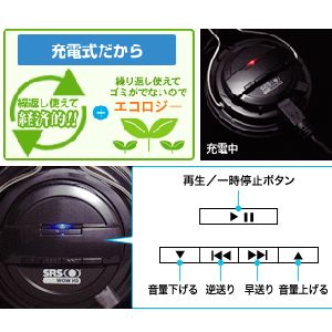 Bluetooth version2.1対応 ステレオ再生ワイヤレスヘッドフォン ブルー