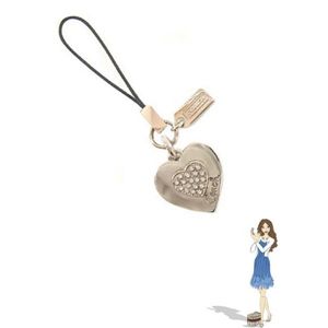 COACH(コーチ) 携帯ストラップ パヴェ ハート イン ハート  セルフォンランヤード 92342 - 拡大画像