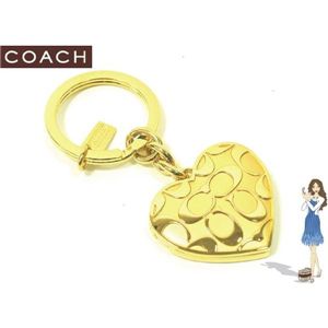 COACH（コーチ） キーホルダー シグネチャー ハート ロケット ゴールド キーフォブ 92304 - 拡大画像