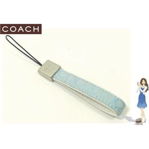 COACH（コーチ） ストラップ シグネチャー ループ セルフォンランヤード ブルー S8869 - 拡大画像