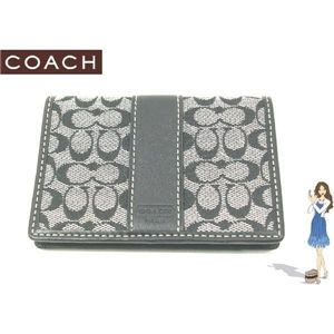COACH（コーチ） シグネチャー カードケース ブラック 60355 - 拡大画像