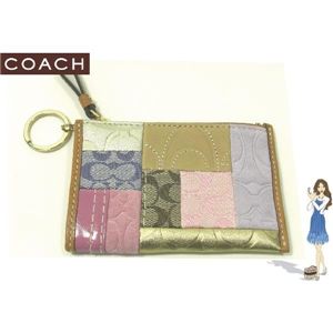 COACH（コーチ） 小銭入れ シグネチャー ストライプ パッチワーク ミニ スキニー マルチカラー 41208 - 拡大画像