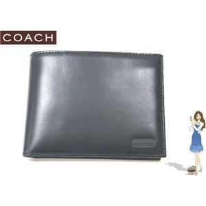 COACH（コーチ） イングリッシュ ブライドル パスケース ID ウォレット ２つ折り財布 ブラック S6485 - 拡大画像