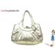 COACH(コーチ) エルゴ メタリック レザー プリーテッド フレームド サッチェル プラチナ 12831 - 縮小画像1