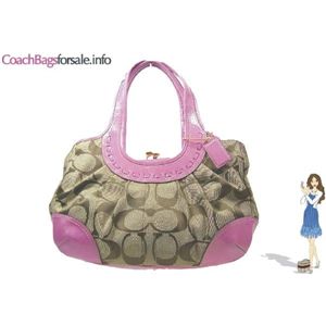 COACH(コーチ) エルゴ シグネチャー プリーテッド フレームド スティッチ ピンク 13610 - 拡大画像