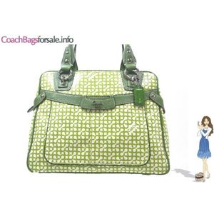 COACH(コーチ) ペネロピ オプ アート サッチェル バッグ グリーン 13147 - 拡大画像