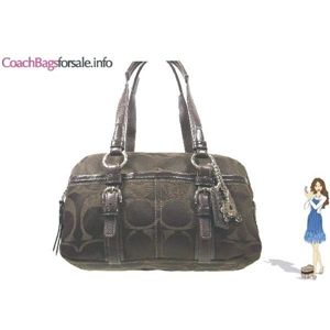 COACH(コーチ) ソーホー シグネチャー サッチェル バッグ ブラウン 12680 - 拡大画像