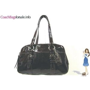 COACH(コーチ) ソーホー パテント レザー サッチェル バッグ ブラウン 12688 - 拡大画像