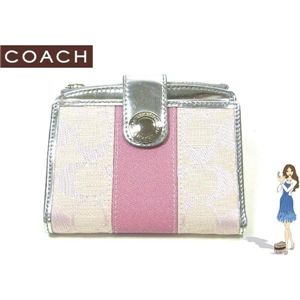 COACH(コーチ) 財布 シグネチャー ストライプ スモール ウォレット ピンク 42248 - 拡大画像