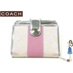 COACH(コーチ) 財布 シグネチャー ストライプ スモール ウォレット ピンク 42248