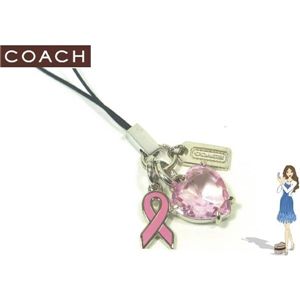COACH(コーチ) ストラップ ピンクリボン ブレスト キャンサー アウェアネス ハート ランヤード 92368 - 拡大画像