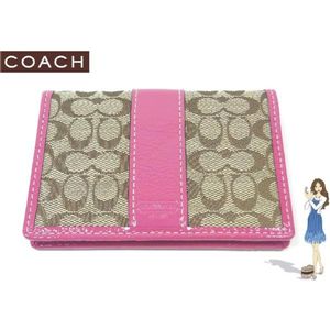 COACH(コーチ) 定期入れ シグネチャー ピンク 60355 - 拡大画像