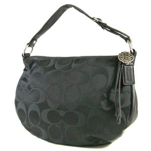 COACH（コーチ） ショルダーバッグ アリ シグネチャー サティーン ラージ ホーボー ブラック 13656