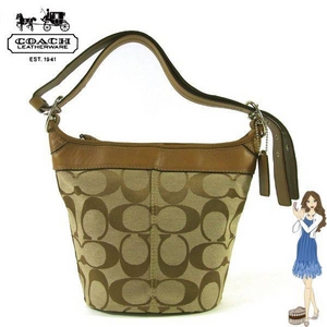 COACH（コーチ） ショルダーバッグ シグネチャー ダッフル ブラウン 13358 - 拡大画像
