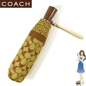 COACH(コーチ) 折りたたみ傘 シグネチャー パッチワーク アンブレラ カーキ/ブラウン 60361 - 拡大画像