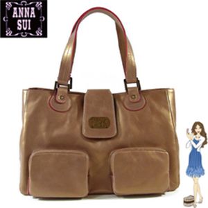 Anna Sui(アナスイ) "Live Your Dream" レザー トートバッグ ライトパープル - 拡大画像