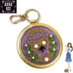 Anna Sui(アナスイ) フクロウモチーフ サークルキーホルダー パープル/ゴールド - 拡大画像