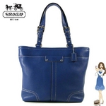 Coach(コーチ) ランチトートバッグ ハンプトンズ ペブルド レザー ネイビー 13089