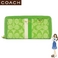 【入荷待ち】
            Coach(コーチ) アコーディオン ジップ アラウンド 長財布 ヘリテージ ストライプ グリーン 42380