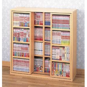 スライド式コミック収納 ナチュラル