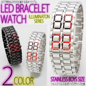 LED�u���X���b�g�r���v�i�E�H�b�`�j �V���o�[�X�e�����X �i�{�[�C�Y/���f�B�[�X�T�C�Y�j