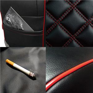 Dohm製 本革調シートカバー DIAモデル ムーヴラテ用 【D-D06】 軽自動車 レッドステッチ